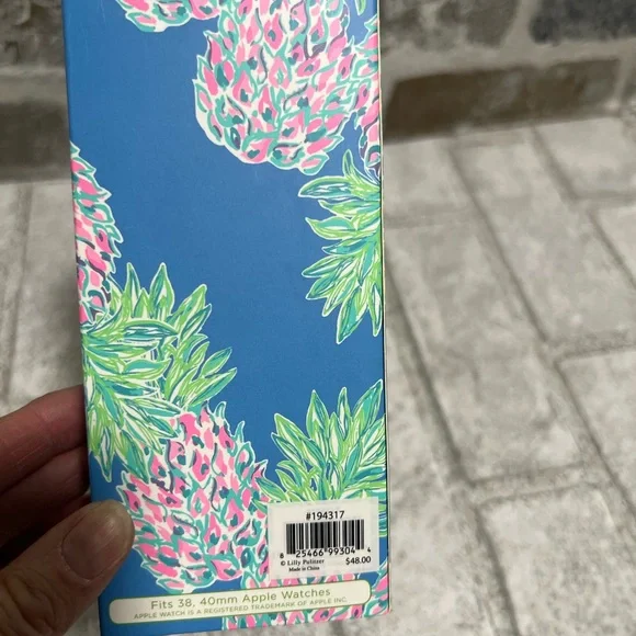 Lilly Pulitzer Watch Band Swizzle Out Pineapple Blue Pink 38mm 40mm Apple Watch